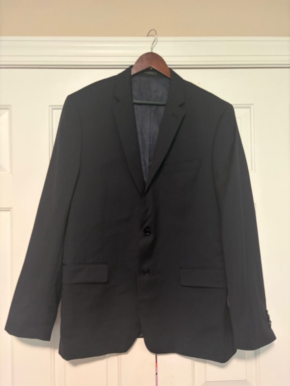 John Varvatos Dark Navy Blue Two Button Blazer Men’s Size 46L 100% Wool